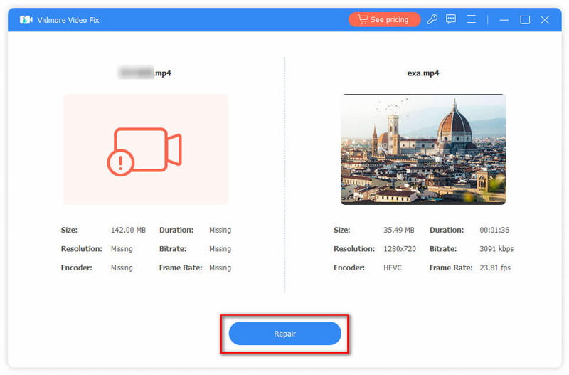 Videoreparatur starten