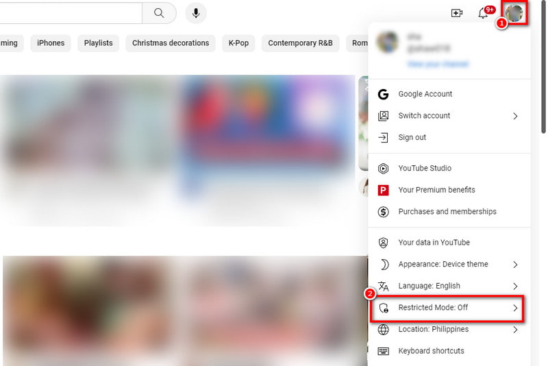 Eingeschränkten Modus deaktivieren
