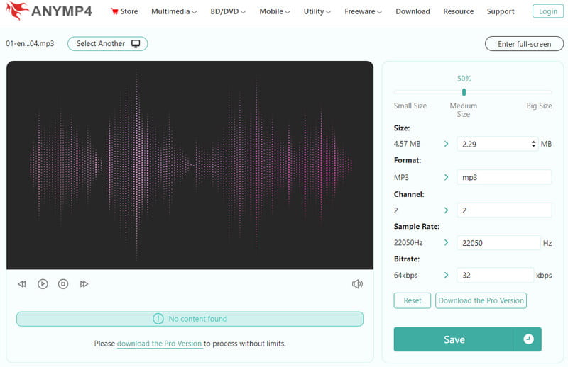 AnyMP4 Größe Ausgabeeinstellungen