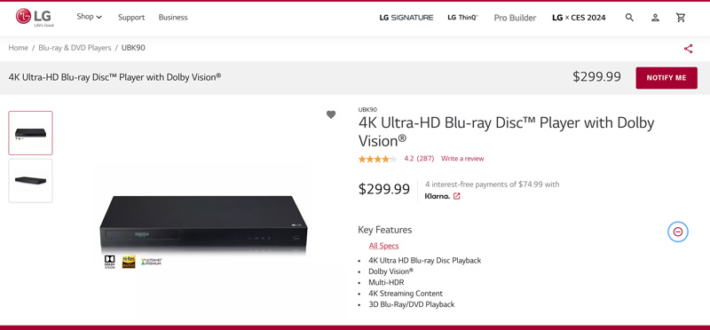 Hardware-Blu-ray-Player LG UBK90