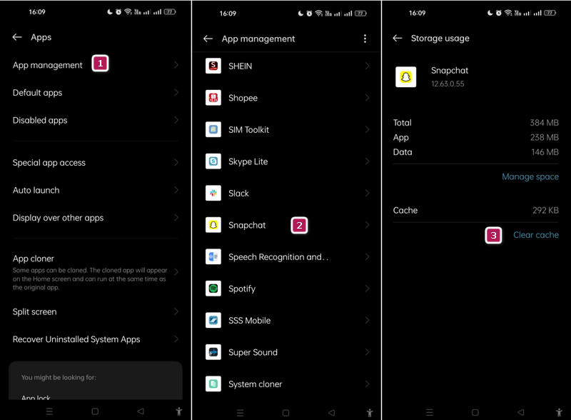 Snapchat Fehler beheben: Cache leeren