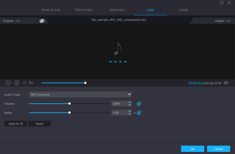 Video Converter Lautstärke/Verzögerung bearbeiten