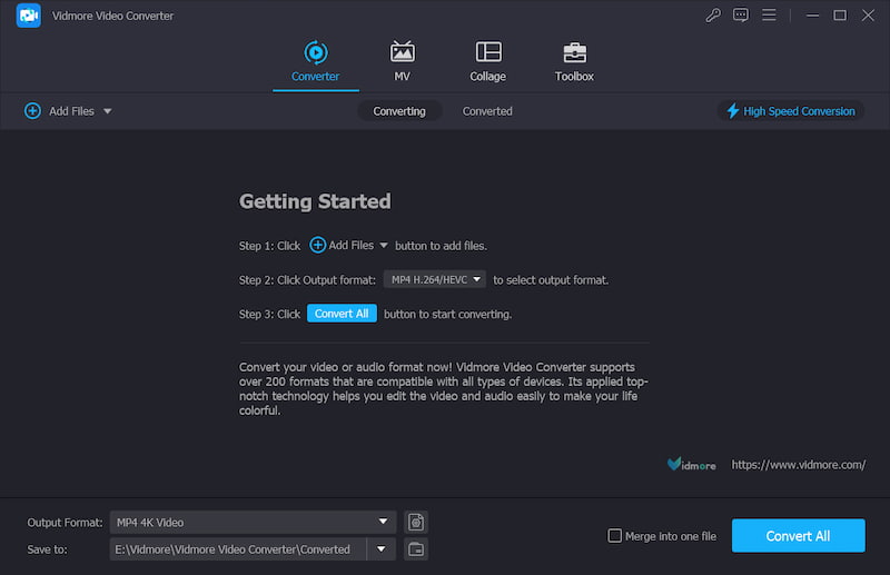 Vidmore Video Converter Oberfläche