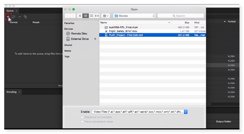Adobe Encoder Datei öffnen