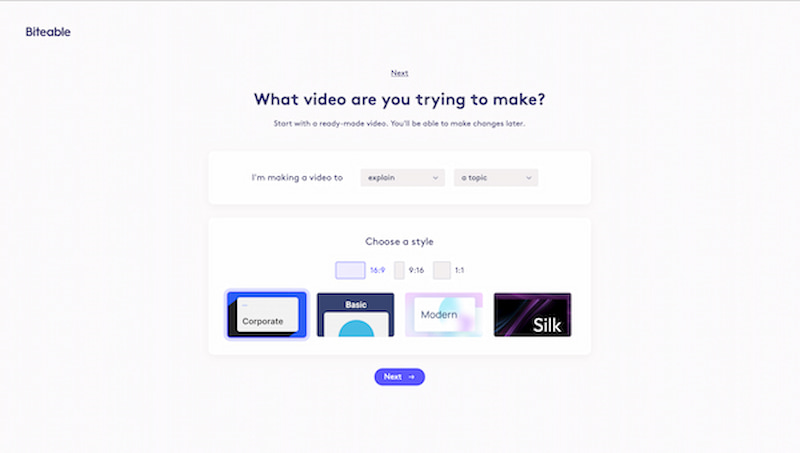 Biteable Online-Filmstudio