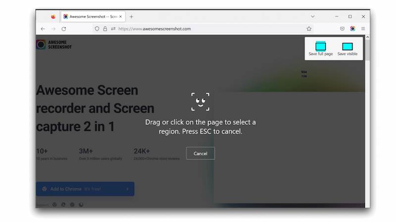 Firefox Screenshot‑Arten