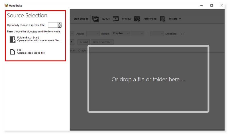 Handbrake‑Konverter Dateien hinzufügen