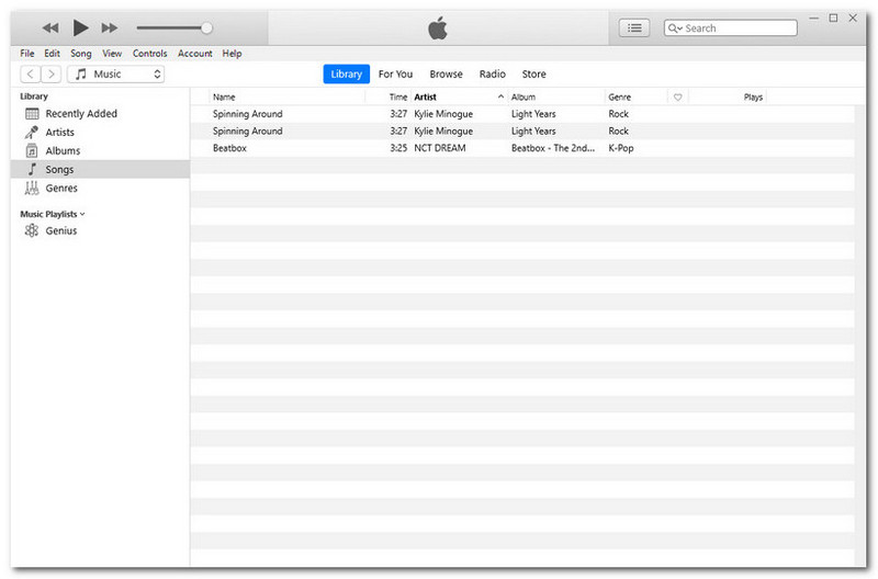 iTunes Startoberfläche