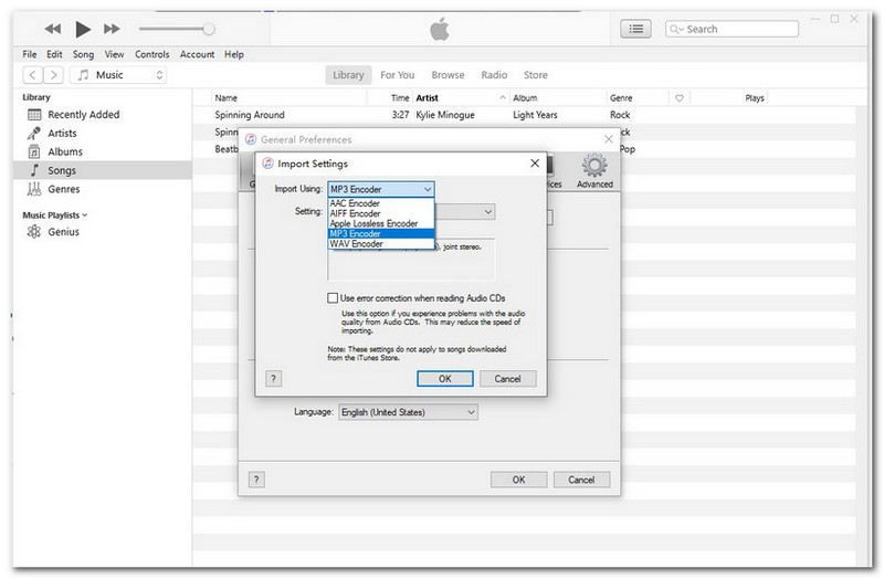 iTunes – MP3‑Encoder importieren