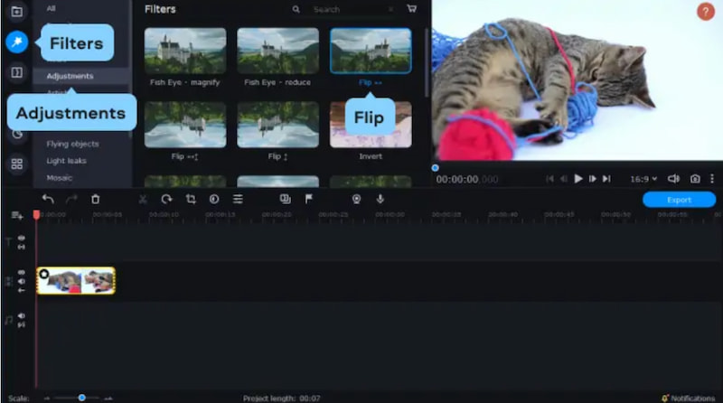 Movavi Editor Flip‑Effekte