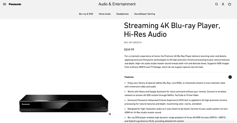 Panasonic HDMI-DVD-Player UB420