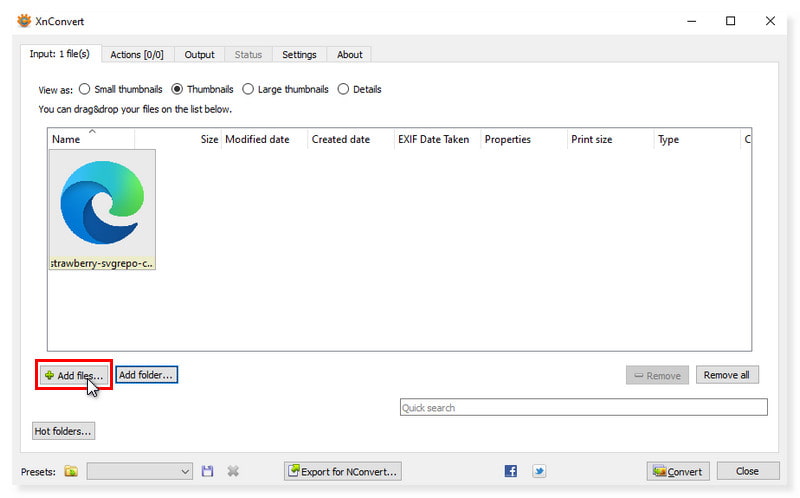 XConvert SVG-Datei hinzufügen