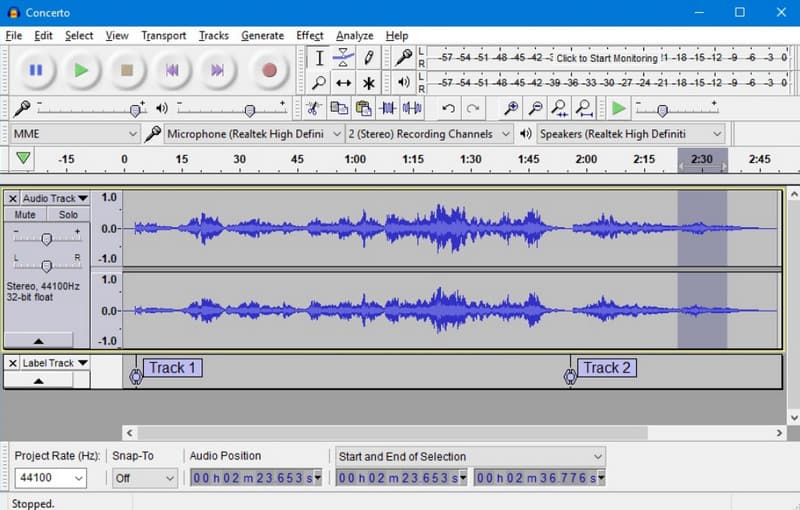 Audacity – Low-Quality-Audio-Konverter