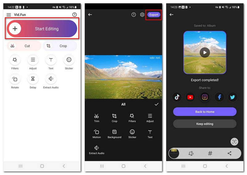 HDR‑Video mit VidFun auf Android bearbeiten
