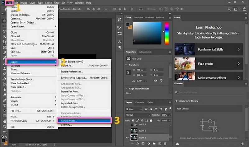 Photoshop GIF in MP4 konvertieren
