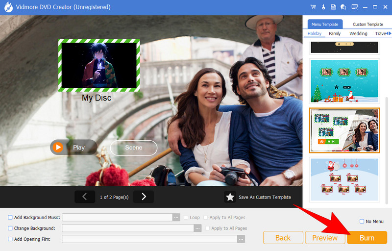 VHS DVD Vidmore Auswählen Brennen