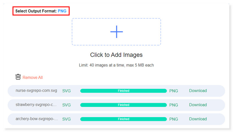Vidmore Free Online Format auswählen