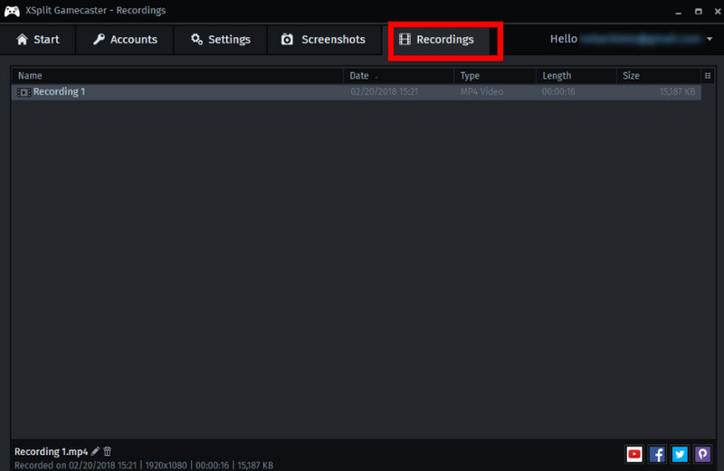 XSplit‑Review Aufnahmen