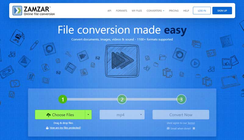Zamzar‑Oberfläche