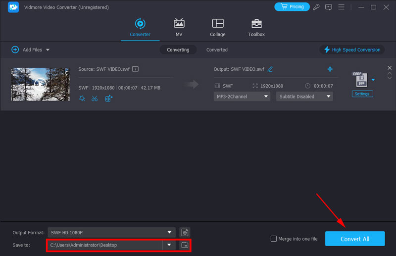 Zielordner im Browser auswählen und konvertieren