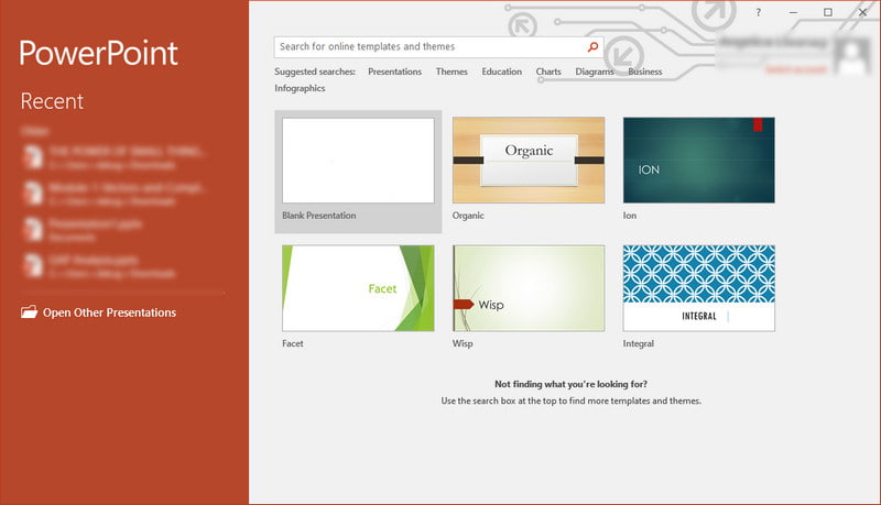 Leere Präsentation wählen