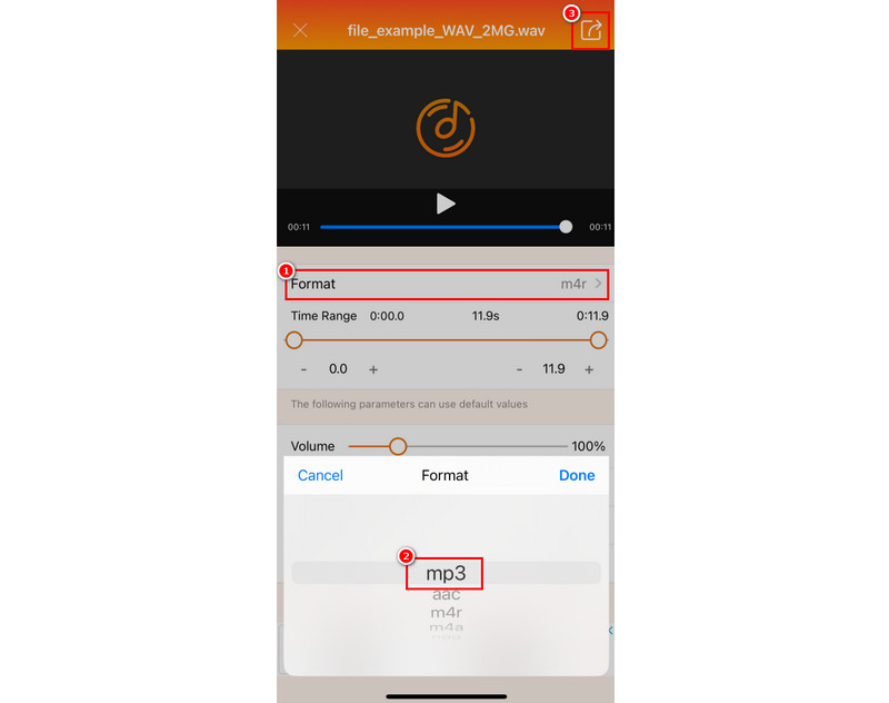 MP3 wählen und teilen