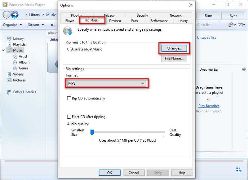 Mit Windows Media Player konvertieren
