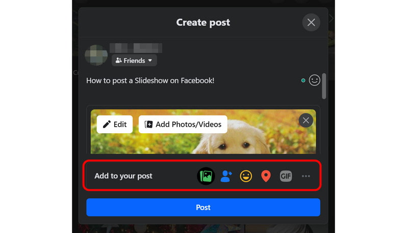 Facebook-Diashow-Beitrag erstellen