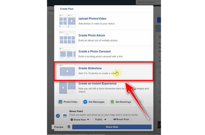 Diashow auf Facebook erstellen