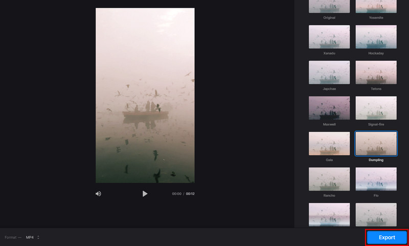 Exportieren, um Filteranwendung zu speichern