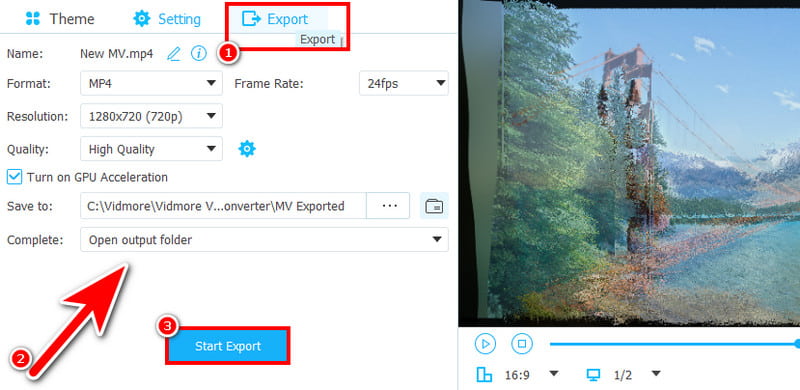 Exportiere deine Arbeit