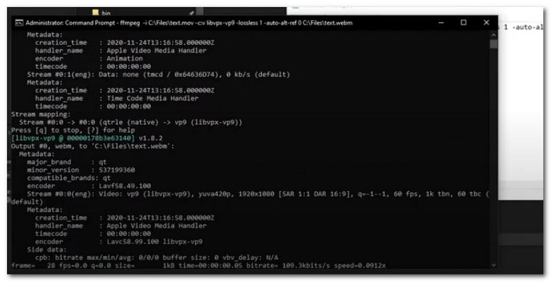 FFMPEG: WEBM-Datei verarbeiten