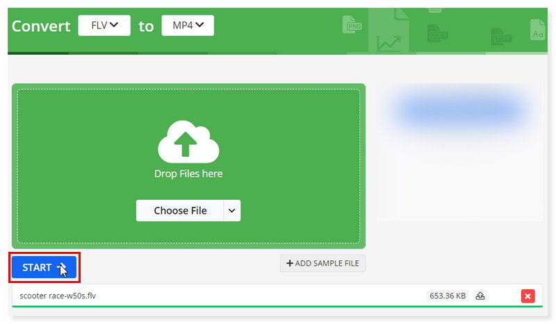 Online-Convert FLV-Konvertierung starten