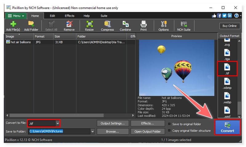 Pixillion TIFF-Bildkonverter