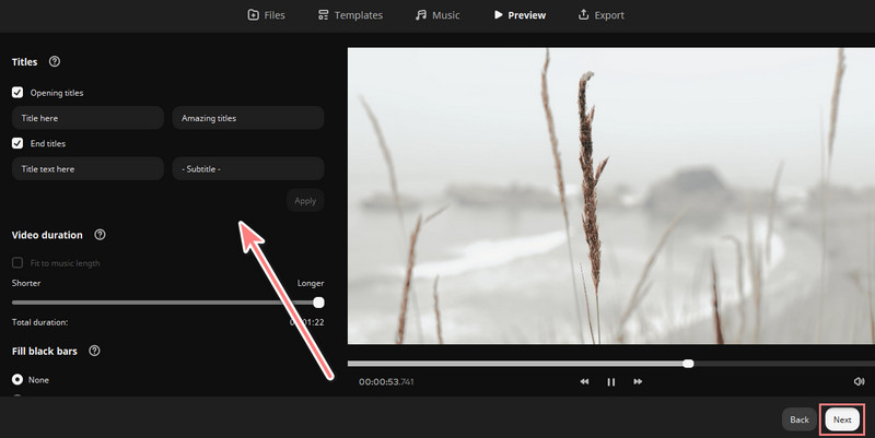 Vorschau anzeigen und auf „Weiter“ klicken