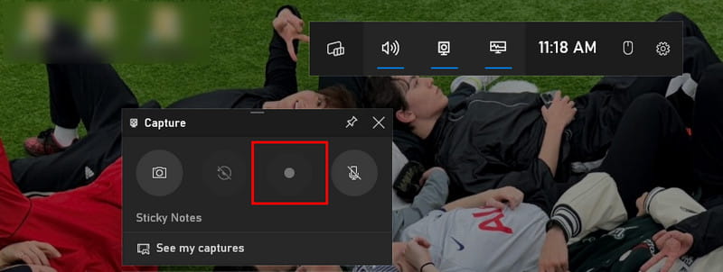 Aufnahme-Schaltfläche im Panel