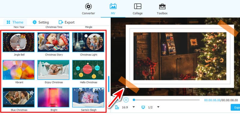Weihnachtsthema auswählen