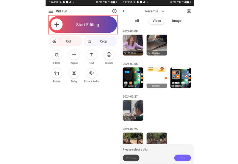 Schaltfläche „Bearbeitung starten“