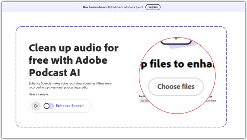 Hochladen Adobe Choose File
