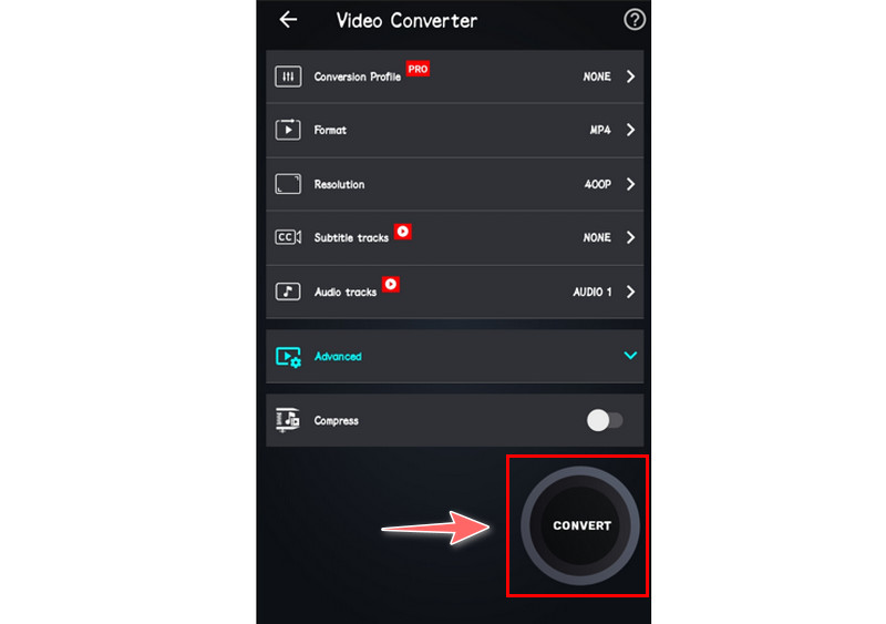 Video Converter App Datei konvertieren
