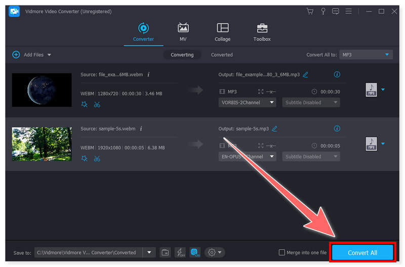 Vidmore Alle in MP3 konvertieren