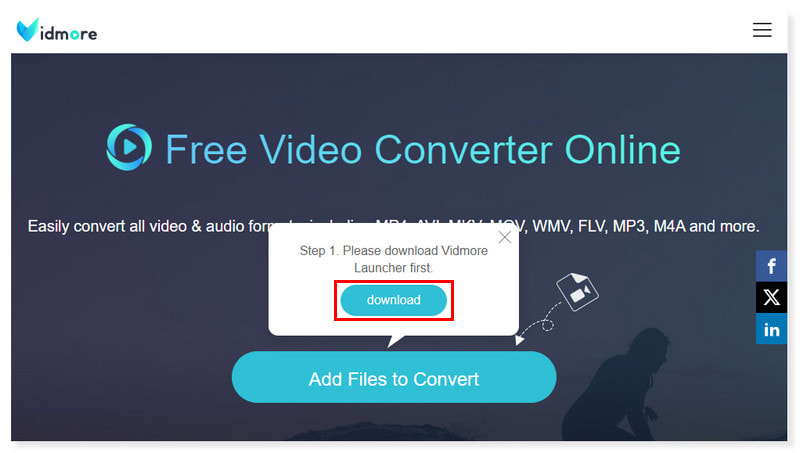 Vidmore Kostenloser FLV Converter Online