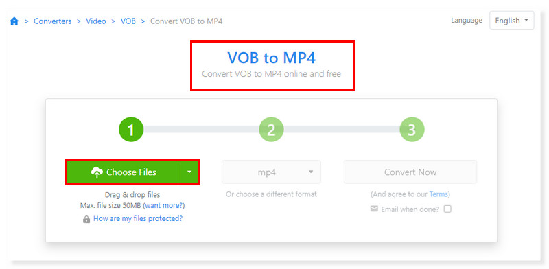 Zamzar Dateien zum Hochladen hinzufügen