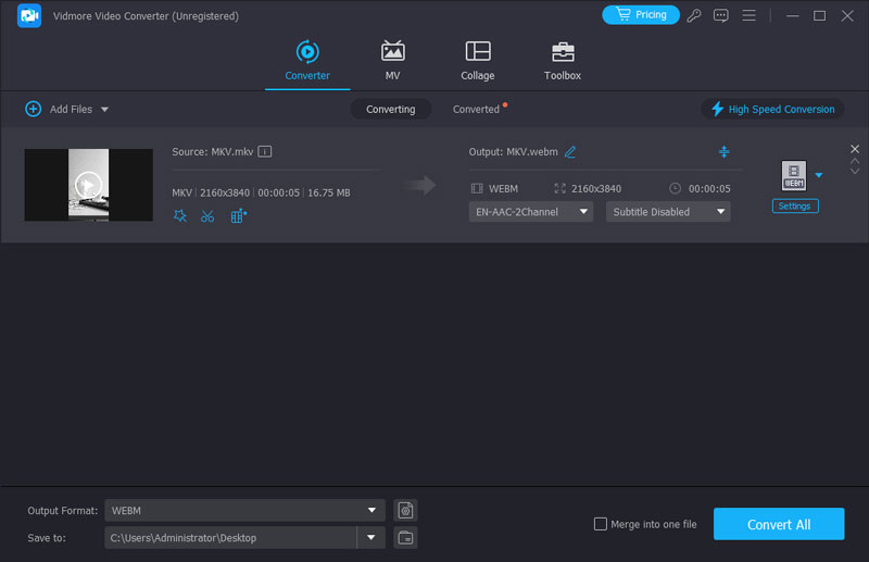 In WebM konvertieren