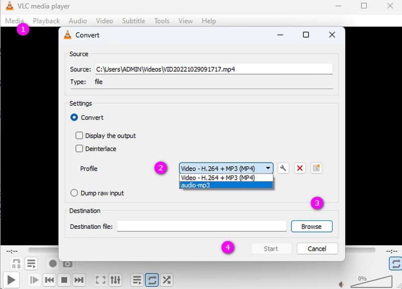 MP4 MP3 VLC Dateien konvertieren