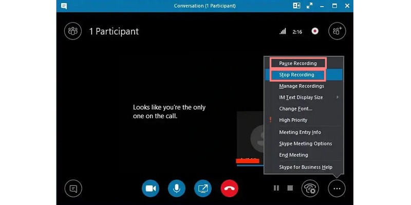 Aufzeichnung pausieren oder stoppen
