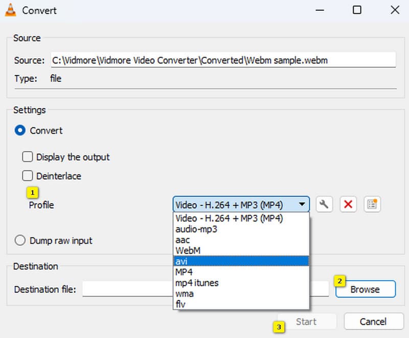 WebM-Konverter VLC Starten