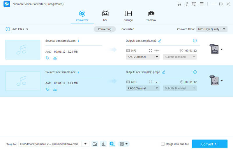 AAC-zu-MP3-Konverter Vidmore