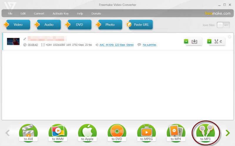 FLV-zu-MP3-Konverter Freemake