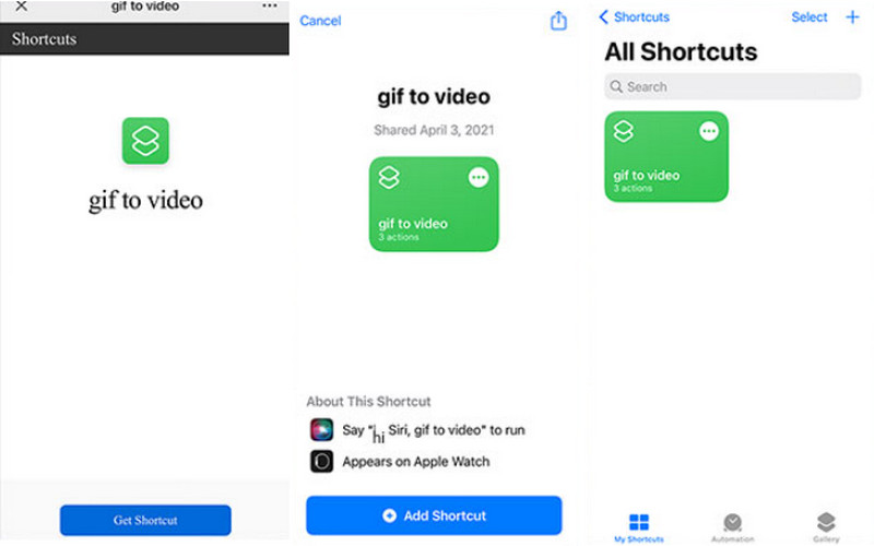 GIF MP4 Shortcuts